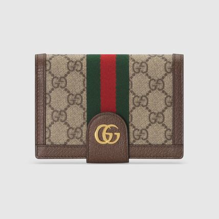 GUCCI Ophidia 2020 SS Monogram Unisex Street Style Leather Logo Card Holders 