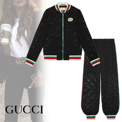 GUCCI Flower Patterns Blended Fabrics Street Style Long Sleeves 