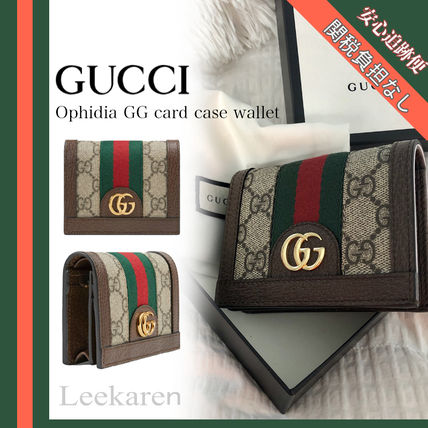 GUCCI Ophidia 2019 SS Monogram Canvas Folding Wallet Small Wallet Logo 