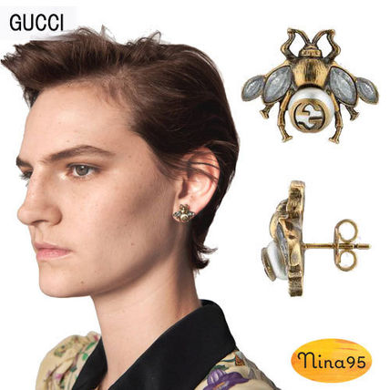 GUCCI Bee Earrings With Crystals 489894 J1D51 8062 