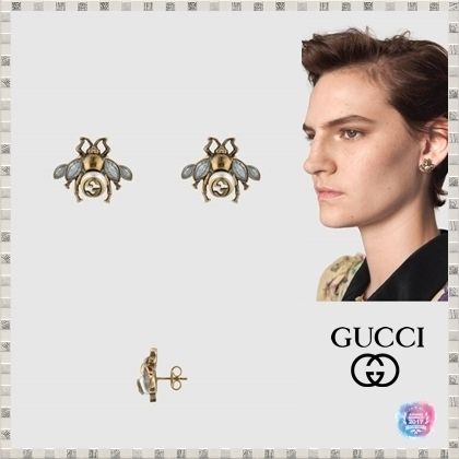 GUCCI 2020 SS Bee Earrings With Crystals 489894J1D518062 