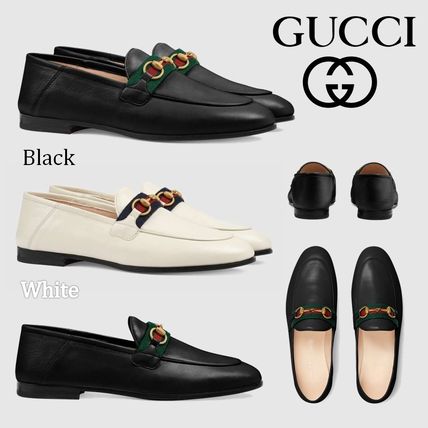 GUCCI 2020 SS Plain Toe Casual Style Plain Leather Block Heels 