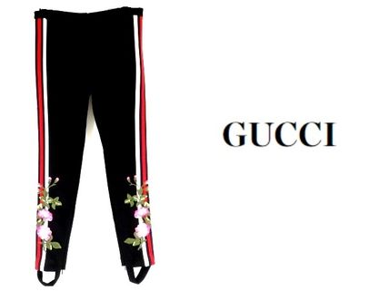 GUCCI GUCCI Embroidery Floral Track Pants #482971 