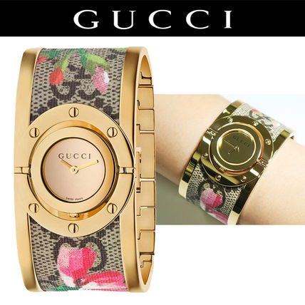GUCCI 2018 19AW Metal Round Quartz Watches Stainless Elegant Style YA112443 