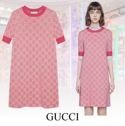 GUCCI 2020 21AW Gg Cotton Wool Piquet Short Dress