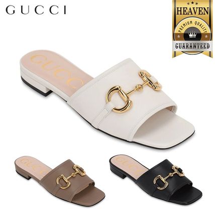 GUCCI 2020 SS WomenS Leather Slide Sandal With Horsebit