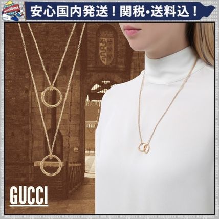 GUCCI Casual Style 18K Gold NecklacesPendants 