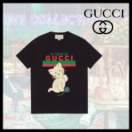 GUCCI 2020 21AW "Original GucciOversize T Shirt With Kitten