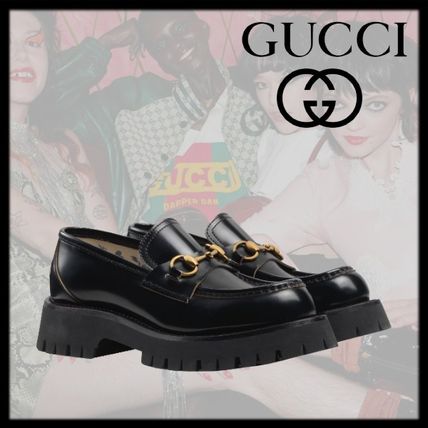 GUCCI 2020 SS Leather Lug Sole Horsebit Loafer
