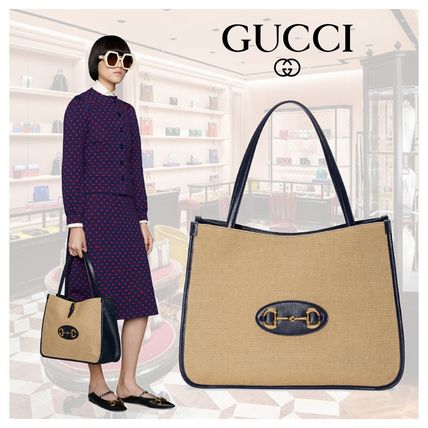 GUCCI 2020 SS Japan limited Gucci 1955 Horsebit Canvas Tote Bag 