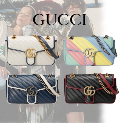 GUCCI GG Marmont 2020 SS Casual Style Plain Leather Party Style Crossbody