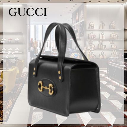 GUCCI 1955 Horsebit 2020 SS Plain Leather Party Style Elegant Style Handbags
