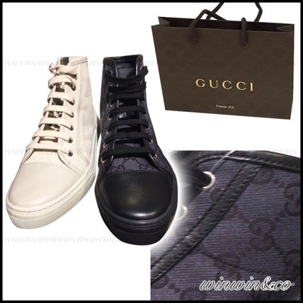 GUCCI Monogram Plain Toe Rubber Sole Casual Style Low Top Sneakers 