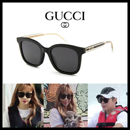 GUCCI 2020 SS Unisex Blended Fabrics Studded Street Style Round Sunglasses