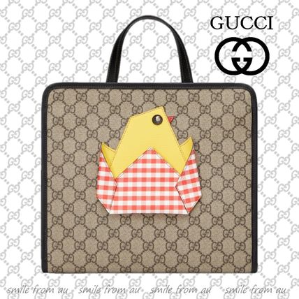 GUCCI GG Supreme Casual Style Office Style Logo Totes 