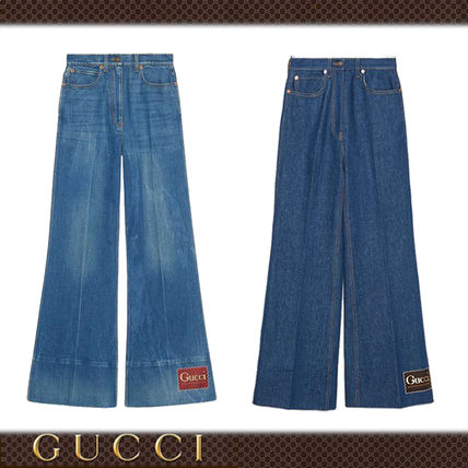 GUCCI 2020 SS Denim Plain Cotton Long Logo Jeans 623441 XDBCY 4759 623441 XDA6N 4759 