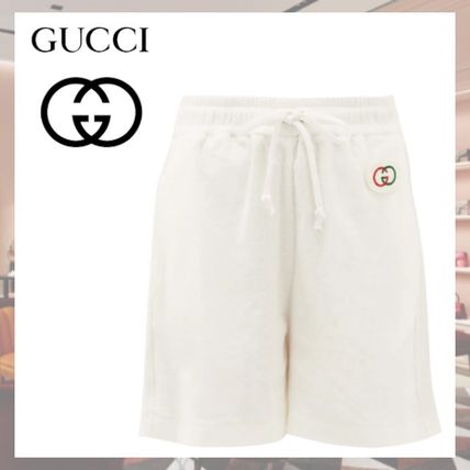 GUCCI 2020 SS Plain Cotton Logo DenimCotton Shorts 