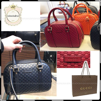 GUCCI 2WAY Leather Elegant Style Crossbody Handbags 