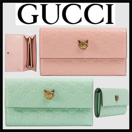 GUCCI 2019 SS Gucci Signature continental wallet with cat