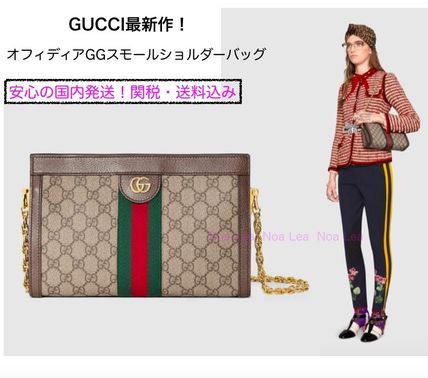 GUCCI Ophidia 2018 19AW Chain Leather Elegant Style Shoulder Bags 