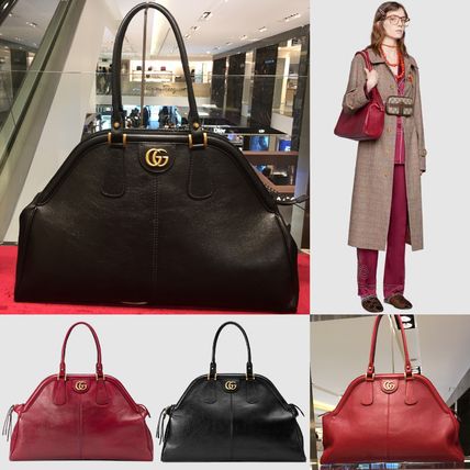 GUCCI RE BELLE 2019 SS A4 2WAY Plain Leather Elegant Style Totes