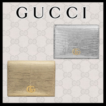 GUCCI GG Marmont 2019 SS Gg Marmont Lizard Card Case Wallet
