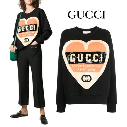 GUCCI 2020 SS Heart Long Sleeves Cotton Logo ShirtsBlouses 