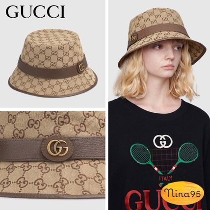 GUCCI Gg Canvas Fedora 576587 4HG62 2564 
