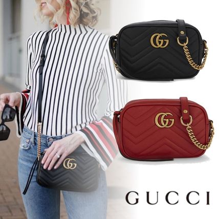 GUCCI GG Marmont 2019 SS Leather Crossbody Shoulder Bags 