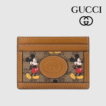 GUCCI 2020 SS Unisex Collaboration Leather Card Holders 