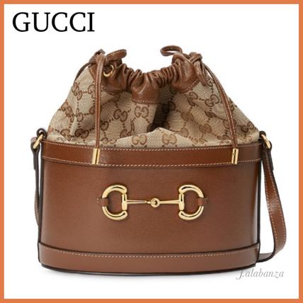 GUCCI Monogram Casual Style Canvas 2WAY Leather Purses 
