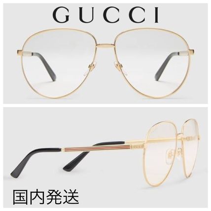 GUCCI 2019 Cruise Aviator Metal Glasses With Web