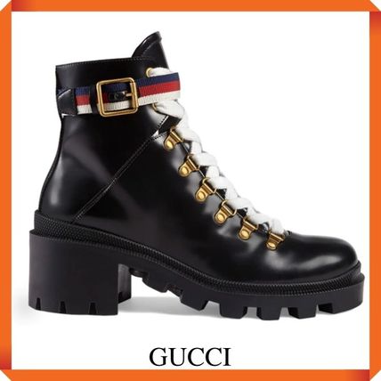 GUCCI 2020 21AW Leather Ankle Boot With Sylvie Web 481156 DKS30 1159 