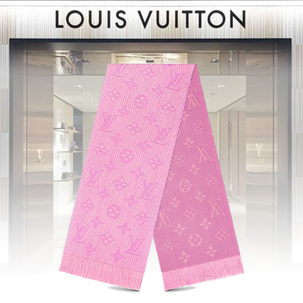 Louis Vuitton MONOGRAM Monogram Wool Silk Fringes Elegant Style Accessories 