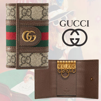GUCCI Ophidia 2020 SS Unisex Canvas Leather Logo KeychainsBag Charms 