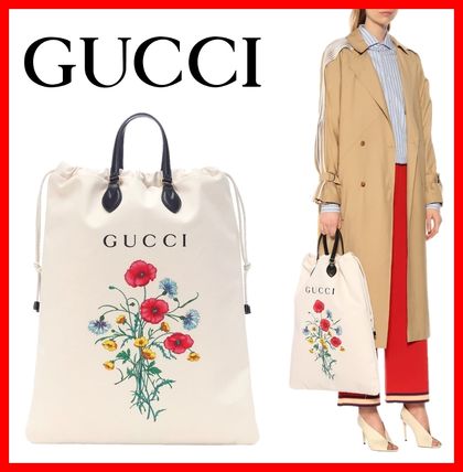 GUCCI Tropical Patterns Casual Style Unisex Canvas Blended Fabrics 