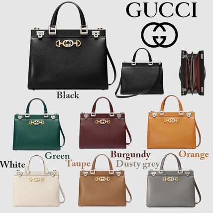 GUCCI 2019 SS 2WAY Plain Leather Office Style Logo Totes