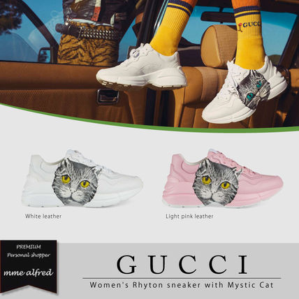 GUCCI RHYTON Platform Plain Toe Casual Style Plain Leather 