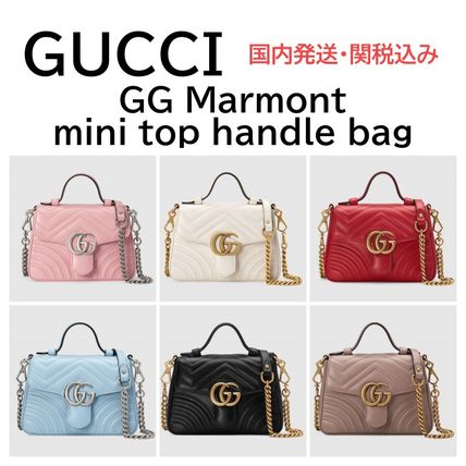 GUCCI GG Marmont 2020 SS Heart Casual Style Blended Fabrics Chain Plain Leather