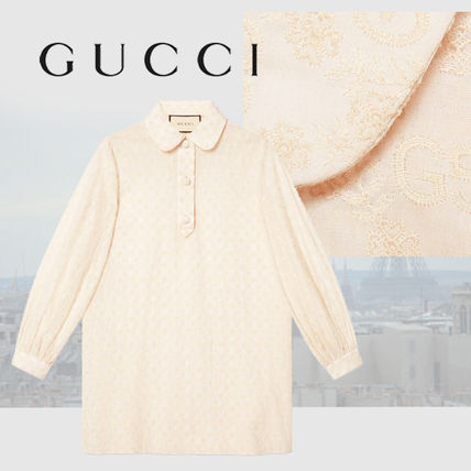 GUCCI 2020 21AW Gg Embroidered Cotton Shirt
