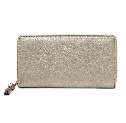 GUCCI 2018 19AW Plain Leather Long Wallets 