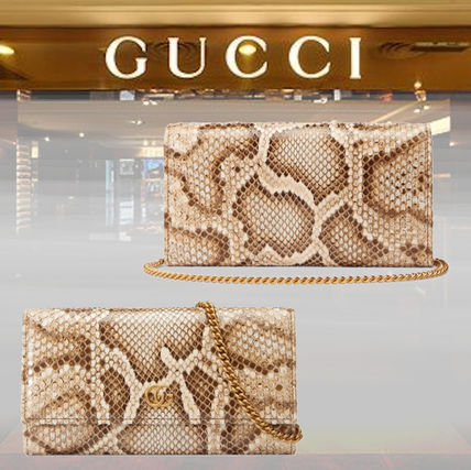 GUCCI GG Marmont 2020 21AW Gg Marmont Python Chain Wallet 546585 LZLIG 8169 