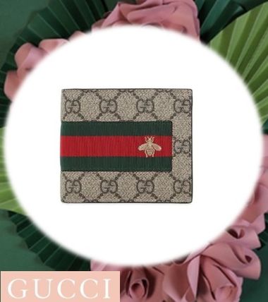 GUCCI 2020 SS Leather Folding Wallet Logo Folding Wallets 