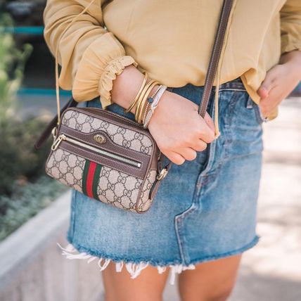 GUCCI Ophidia 2020 SS Monogram Casual Style Chain Leather Elegant Style Crossbody 