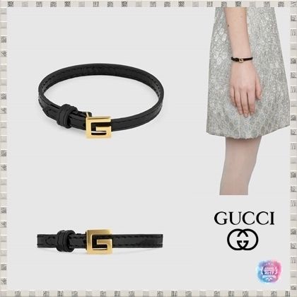 GUCCI 2020 SS Leather Bracelet With Square