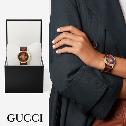GUCCI Casual Style Unisex Street Style Round Quartz Watches 