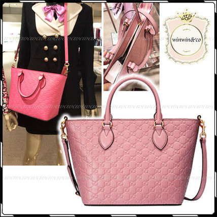 GUCCI Embossed GG Supreme Print Tote Bag PinkPowder Pink 