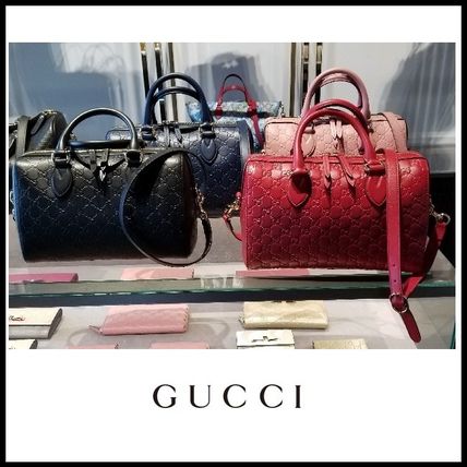 GUCCI 2WAY Leather BostonDuffles 