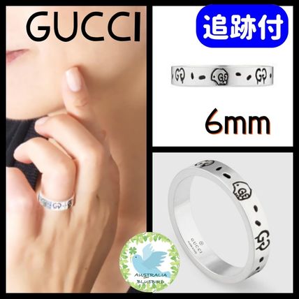 GUCCI Casual Style Unisex Silver Elegant Style Rings 