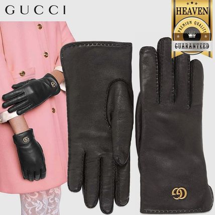 GUCCI 2020 SS Leather Gloves With Double?G 554281 BN060 1060 